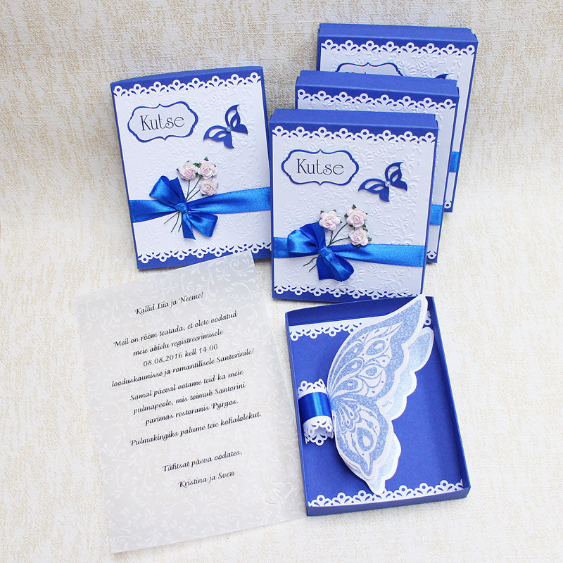 Pulmakutse Tumesinine liblikas